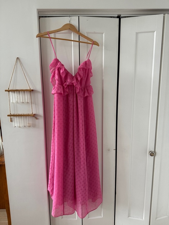 H&M Dresses & Skirts - H&M Hot Pink Spaghetti-Strap Maxi Dress with Ruffle Bodice
